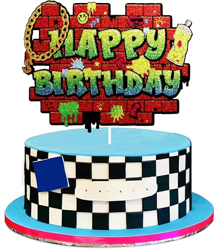1990s Retro Happy Birthday Cake Topper - 90s Hip Hop Disco Theme Decor, Birthday Party Supplies For Adults - View #5