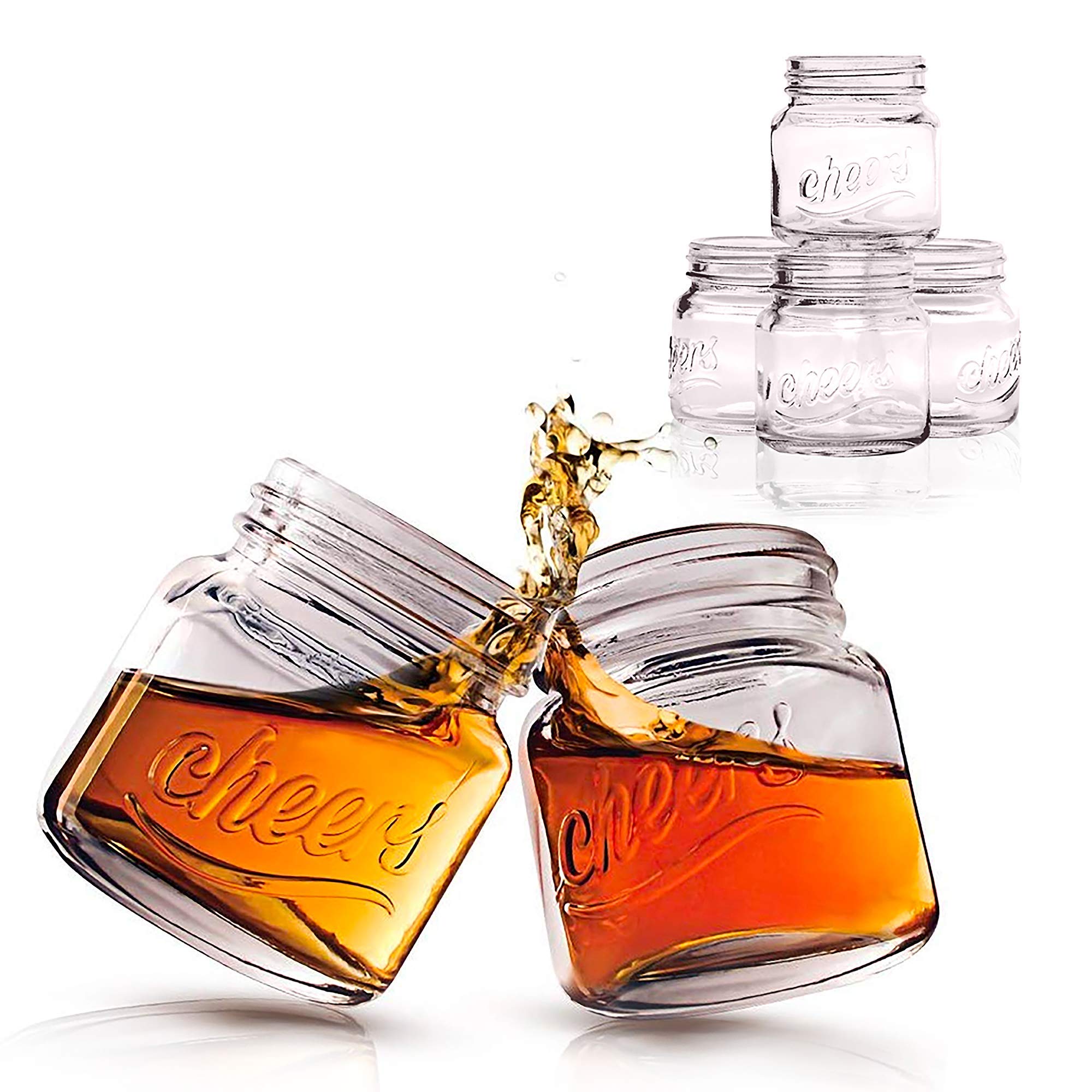 Protocol Mason Jar Shot Glasses | Set of 6 | 2 Oz | Dishwasher Safe Drinking Glasses| Perfect for home bar, man cave or she shed | Great stocking stuffer, party favor or gift
