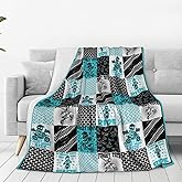 Dirt Bike Blankets, Dirt Bike Blue Throw Blankets Warm Fleece Flannel for Dirt Bike Loves 50"X40"