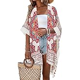 Beautiful Nomad Women's Kimono Swimsuit Coverups Beach Floral Casual Cardigan Bathing Suit Cover Up for Summer Swimwear