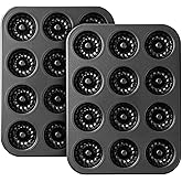 Tiawudi Mini Fluted Tube Cake Pan, 12 Cavity Baking Pan, Non-stick Baking Mold for Cupcakes, Donuts, Cornbread, Brownies, Jellies, Set of 2