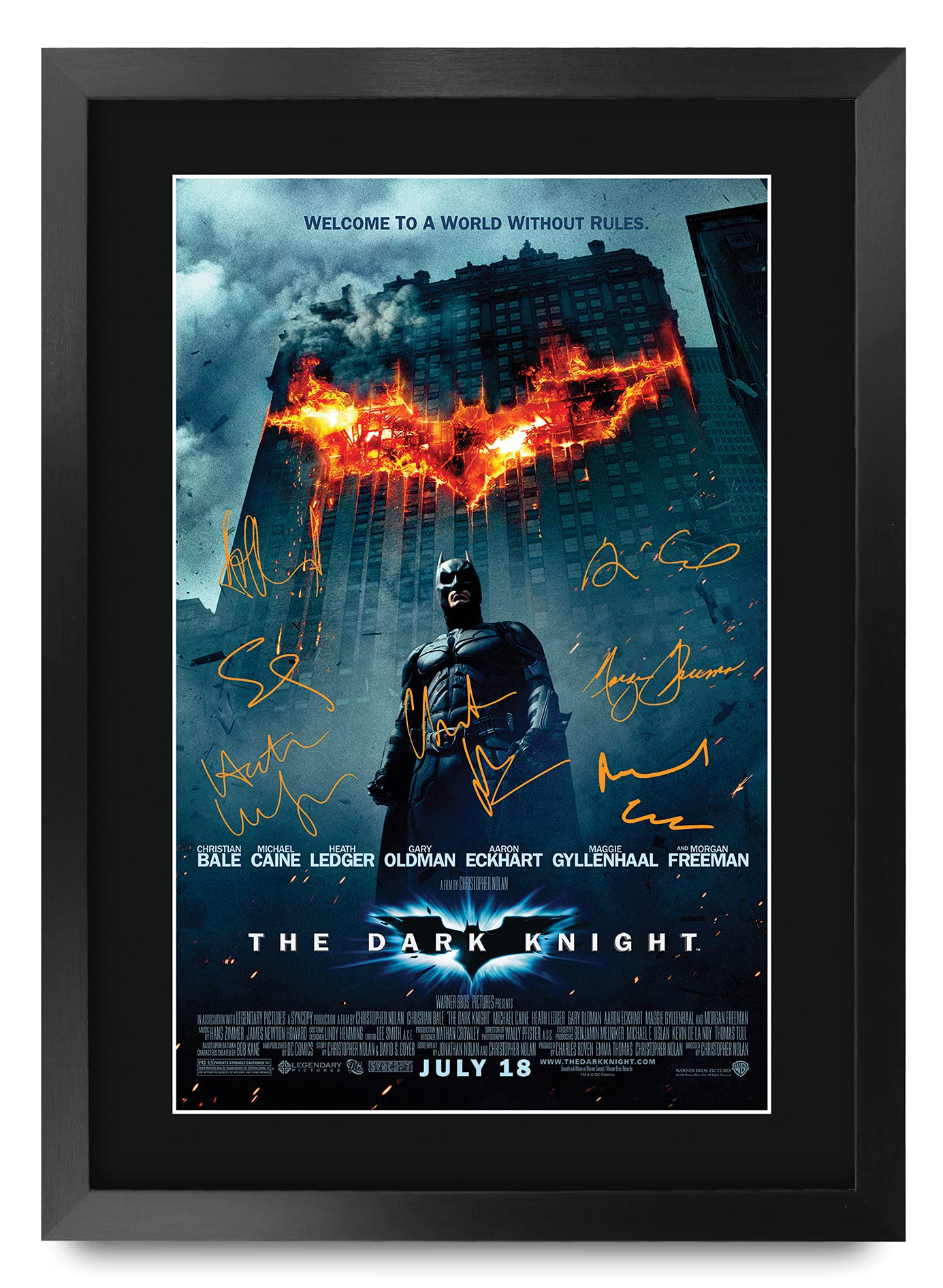 HWC Trading A3 FR The Dark Knight Christian Bale Gifts Printed Poster Signed Autograph Picture for Movie Memorabilia Fans - A3 Framed โ image 1