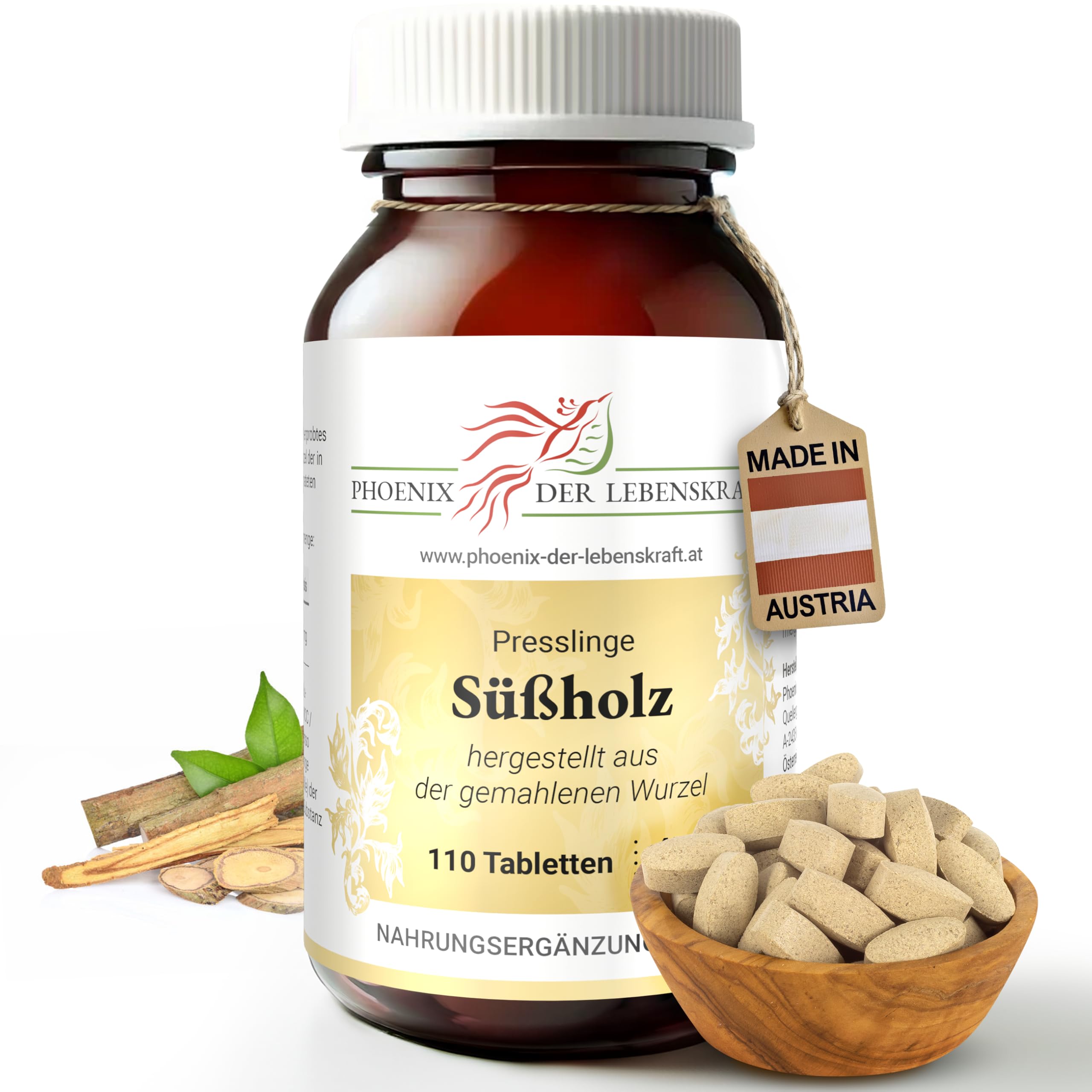 Süßholz Tabletten à 450mg Wirkstoff (Glycyrrhiza glabra, Süßholzwurzel), Premium Qualität, Hergestellt in Österreich, Tabletten statt Kapseln, Vegan
