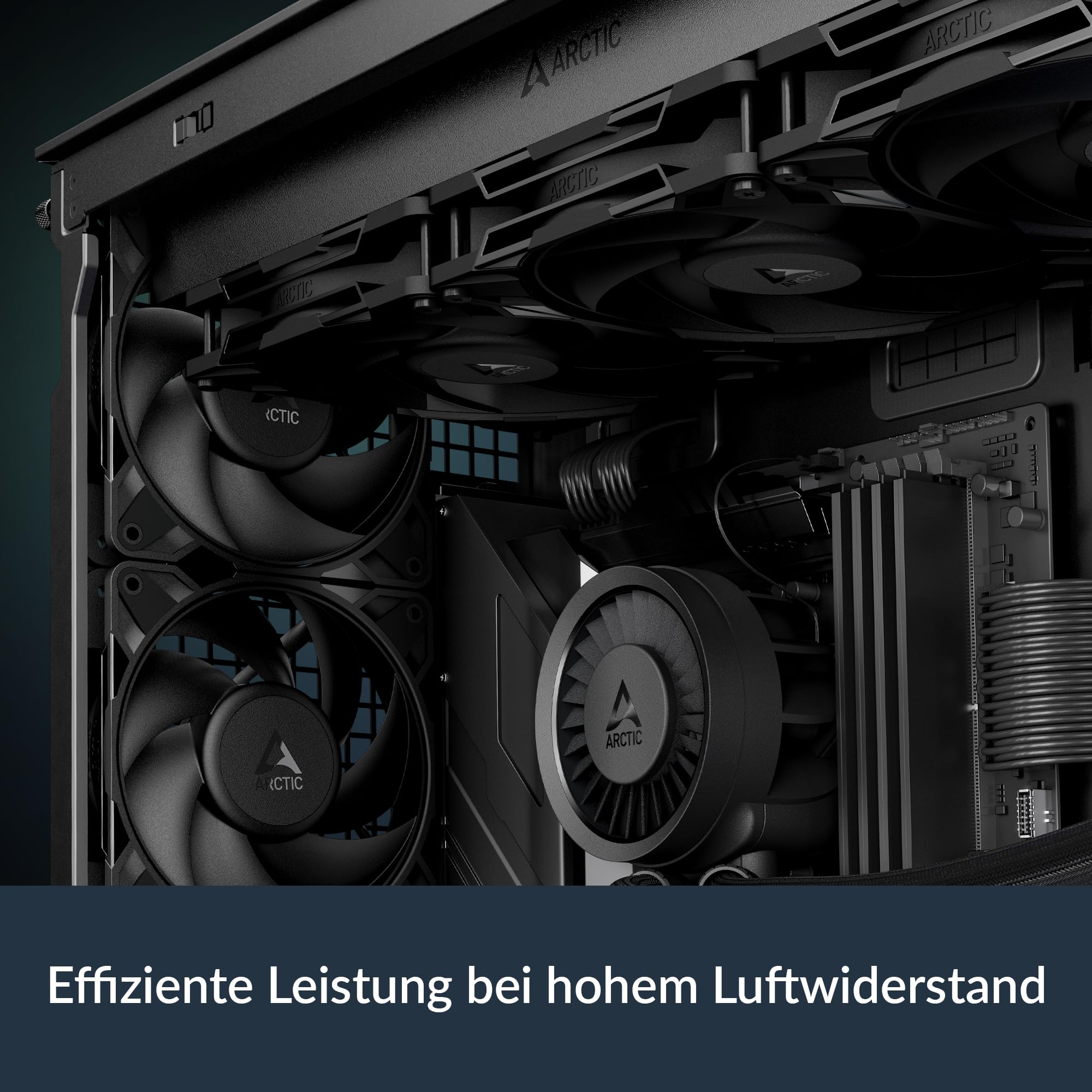 ARCTIC P12 Pro PST (5 Stück) - Leistungsstarker Premium PC Lüfter, 120 mm PWM Case Fan mit Y-Kabelsplitter, Gehäuselüfter, 600–3000 rpm, 0 rpm <5% PWM, Hydrodynamisches Gleitlager, 4-Pin - Schwarz 4