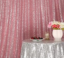 SquarePie Sequin Backdrop 10FT x 10FT Fuchsia Pink
