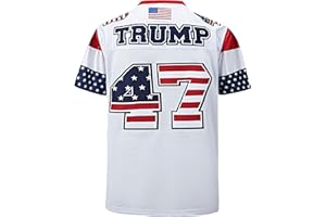XIAEMOALY 2024 USA 47th President Trump Football Jersey #47 America Flag TOP Stitched