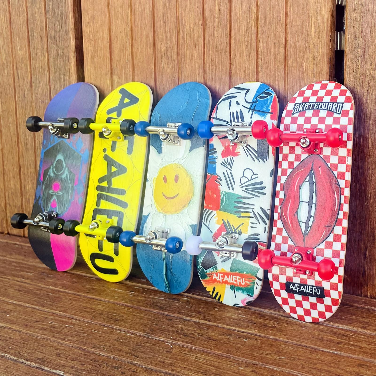 Pro Fingerboard 32mm Wooden Board Professional Finger Skateboard Trucks CNC Wheels with Bearings (Death)