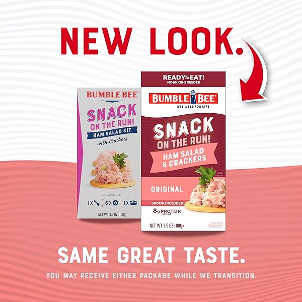 BUMBLE BEE SNACK ON THE RUN! PROTEIN SNACK PACK – HAM SALAD WITH CRACKERS – 8G PROTEIN PER BOX – READY TO EAT EASY-OPEN CAN (PACK OF 1)