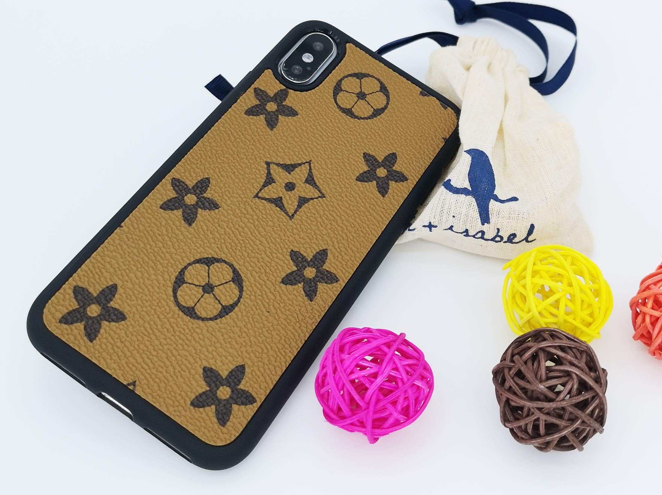 Shockproof Hybrid Slim Full Body Protective TPU x PU Leather Case for Apple iPhone 6/7/8 Plus X/XS XR Max (New Mono, iPhoneX/Xs)