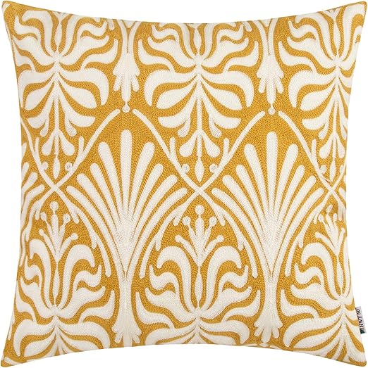 Amazon Com Hwy 50 Yellow Decorative Embroidered Throw Pillow