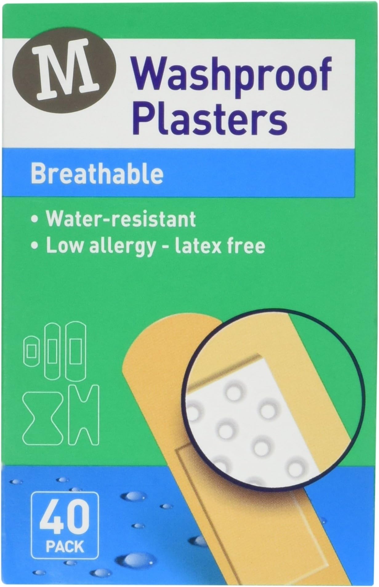 Morrisons Washproof Plasters, 40 Plasters
