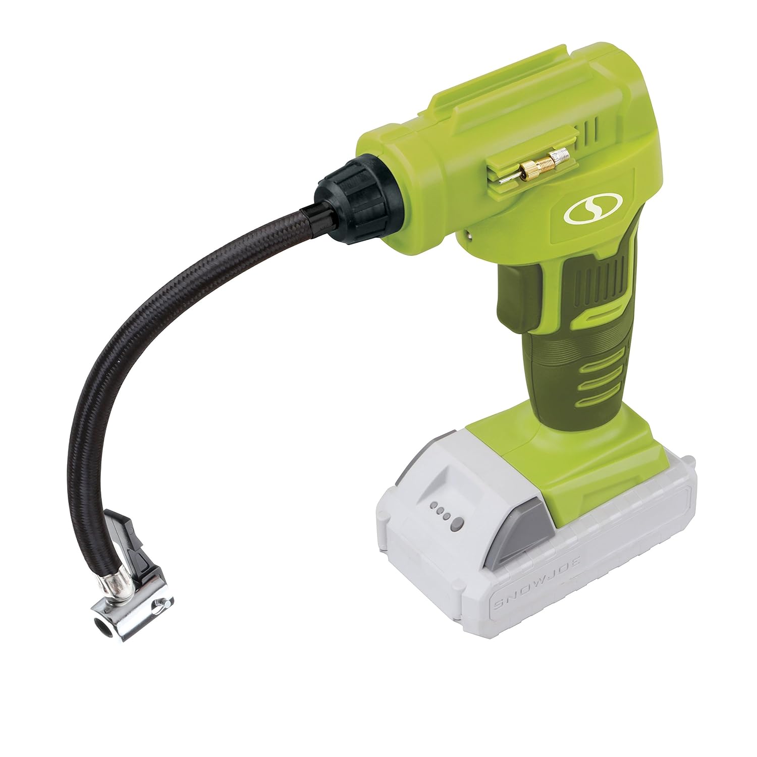 Sun Joe AIRJ24C 24Volt 2.0Ah Portable Digital Cordless Air Compressor w/Nozzle Adapters and