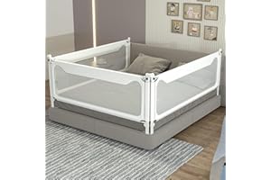 melafa365 Bed Rails for Toddlers, Upgrade Height Adjustable Baby Bed Rail Guard Specially Designed for Twin, Full, Queen, King Size - Safety Bed Guard Rails for Kids(White,1 Piece, 78")