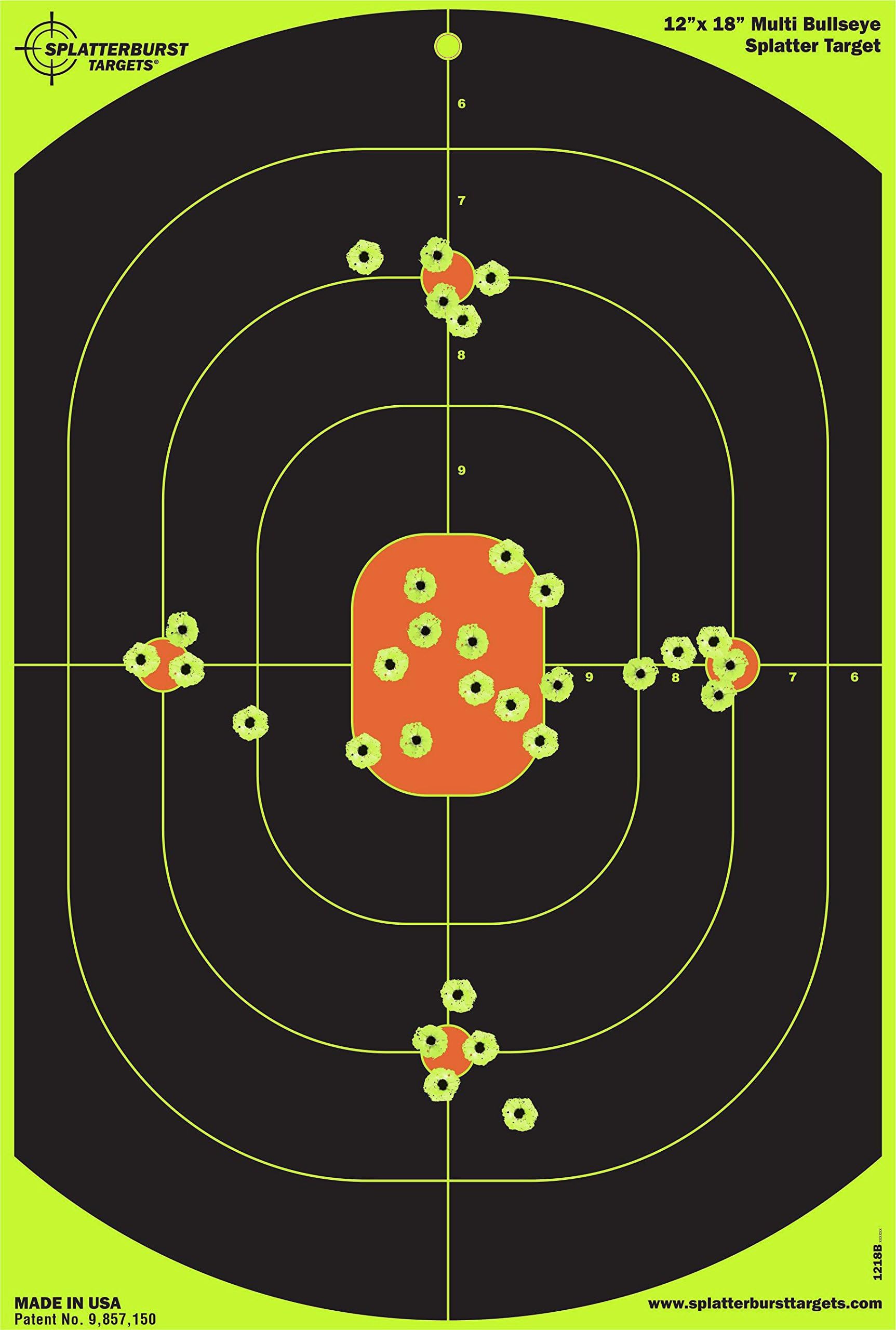 Pefect Shot Target 25 Pack 12x18 Bullseye Splatterburst Shooting Targets Instantly See ...