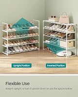 SONGMICS 4-Tier Shoe Rack Storage Organizer Metal Upright or Upside Down view 3