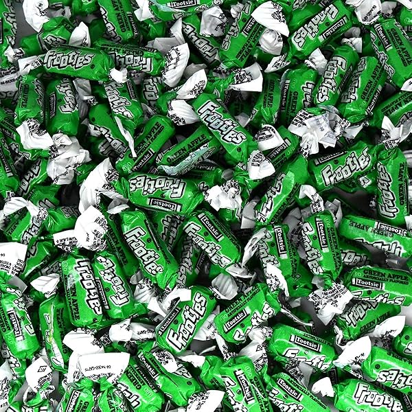 TOOTSIE ROLL GREEN FROOTIES – 2 POUND BAG OF INDIVIDUALLY WRAPPED CHEWY CANDY – GLUTEN FREE, PEANUT FREE – GREEN APPLE, 38.8 OUNCE