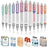MotiMind 24 Funny Nurse Pens Bulk Pharmacy Pens Gifts Technician Accessories with 12 Sticky Notes Accessories for Valentines Coworkers Nurse Teacher Employee Office Staff Work Team Appreciation Gifts