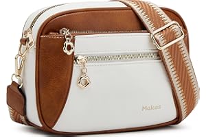 MAKES Crossbody Purse for Women Small Crossbody Bags Trendy Vegan Leather with Adjustable Shoulder Straps Gift for Mother Wife Mom