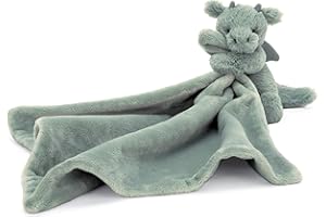 Jellycat Bashful Dragon Soother, 13.5 inches - Security Blanket & Lovey for Babies - Baby Gift