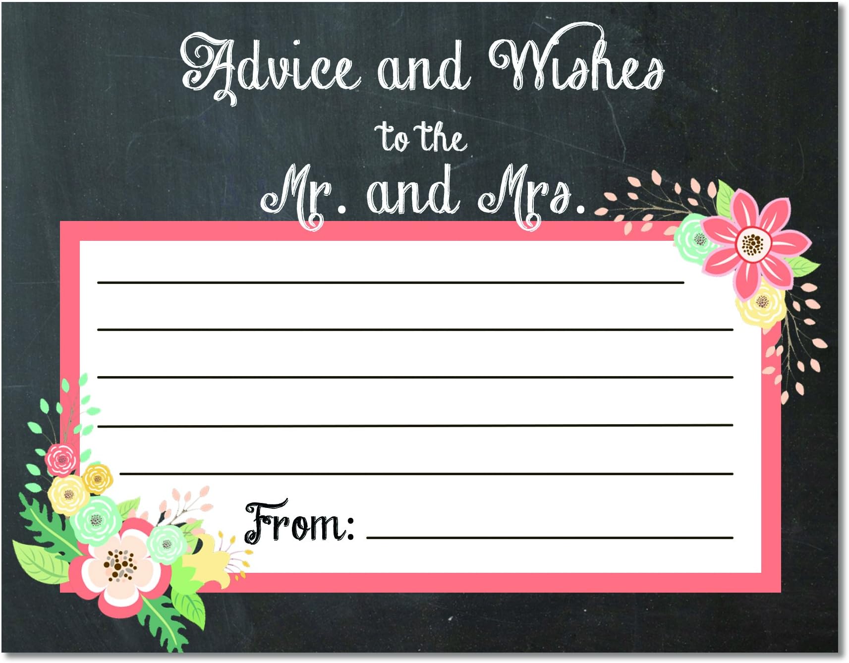 Advice Cards Set of 25, Advice for the Bride and Groom - Bridal Shower Activity - Bridal Shower Games - Wedding Advice Cards - Engagement Party Games