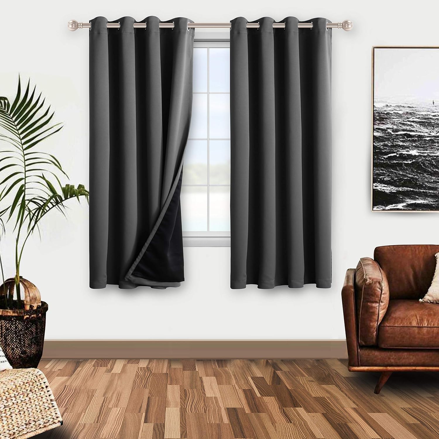 WONTEX 100% Blackout Curtains for Bedroom - Thermal Insulated Window
