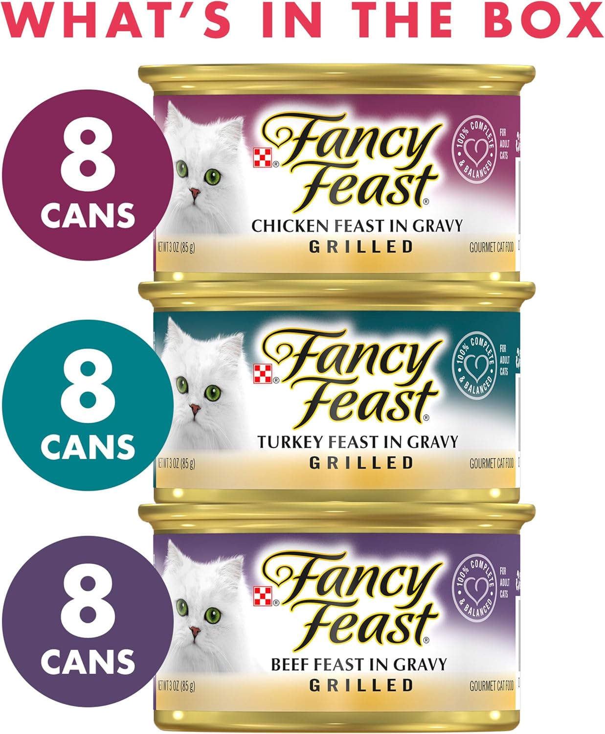 Purina Fancy Feast Gravy Wet Cat Food Variety Pack, Poultry & Beef Grilled Collection - (24) 3 oz. Cans : Canned Wet Pet Food : Pet Supplies