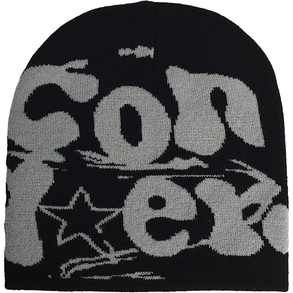Fashion Knit Beanie with Cross Pattern Y2K Unisex Soft