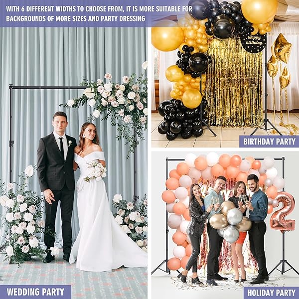 EOCNRHE BACKDROP STAND KIT – 6 WIDTHS, 10X7.5FT ADJUSTABLE BACKGROUND STAND FOR PARTIES & STUDIO PHOTOGRAPHY