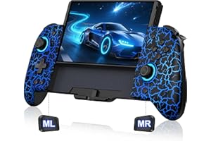 Spican Switch Controllers for Nintendo Switch/OLED, Hall Effect Wireless Pro Controller One-Piece Joypad, Full-Size Ergonomic Handheld Mode Gamepads with Battery/Turbo/Programming