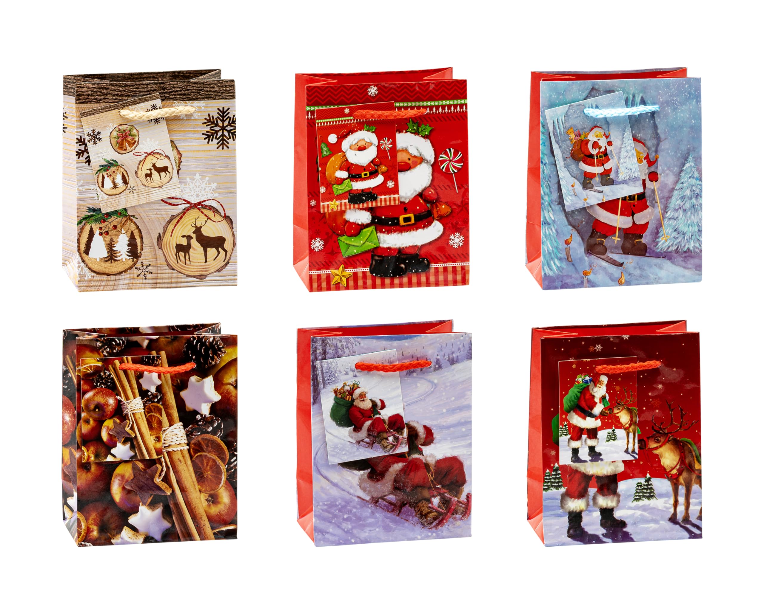 TSI 84027 gift bags Christmas No 7, Pack of 12, size: small (5,5 x 4 x 2,5 inch)
