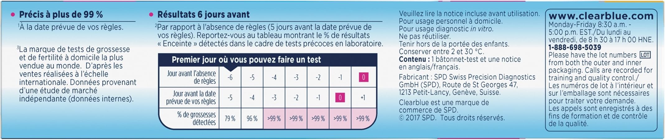 Clearblue Early Detection Pregnancy Test 1 Count Packaging May Vary Amazon Ca Health Personal Care