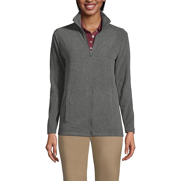 Womens Unique Knit Sweater Speckled Zip Up Fleece Jacket