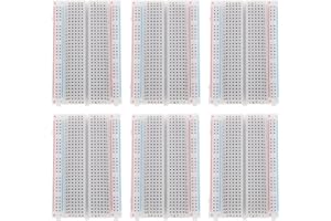 FELTECHELECTR 400 Point Solderless Breadboard Set with Adhesive Tape 6Pcs Mini PCB Boards for Circuit Prototyping