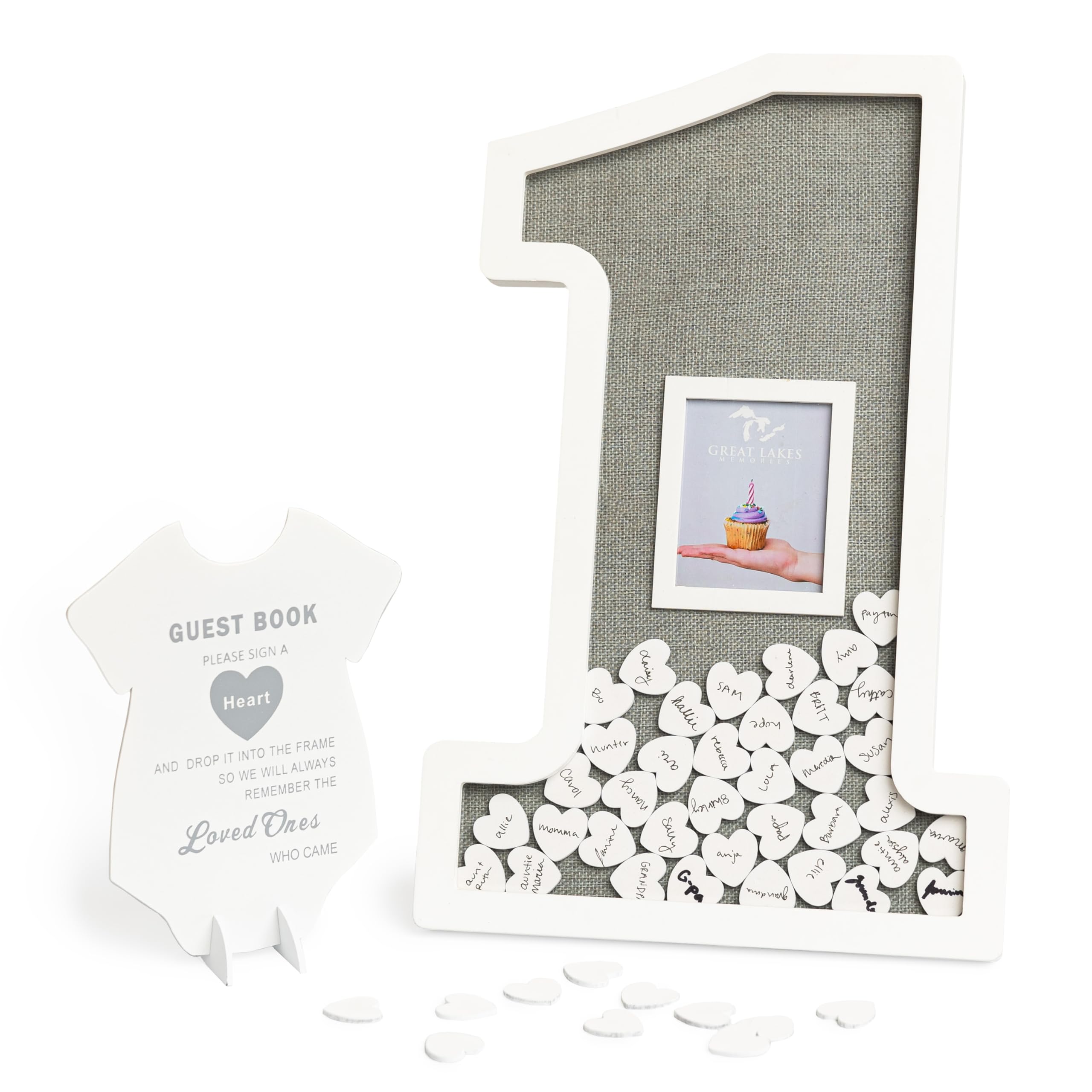 Photo 1 of GLM Adorable First Birthday Decorations - Guest Book Alternative for a 1st Birthday Celebration, 1st Birthday Boy or Baby Girl 1st Birthday Decorations