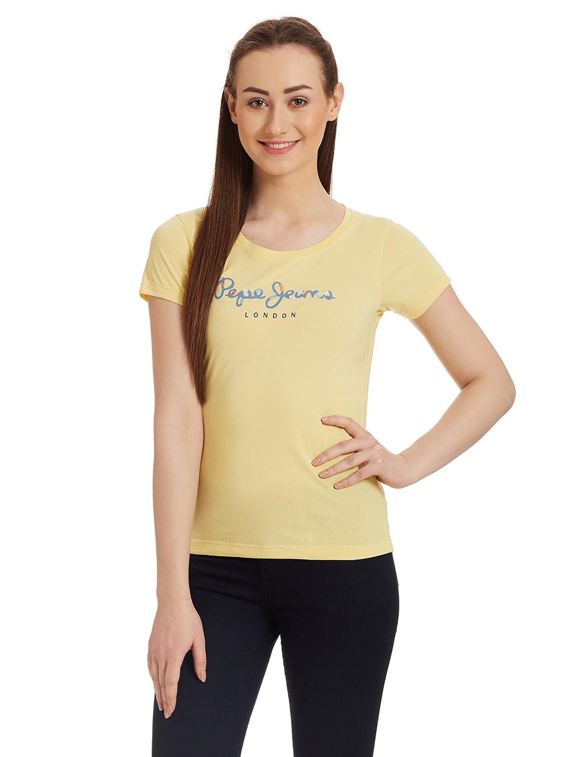 pepe jeans women's solid t-shirt