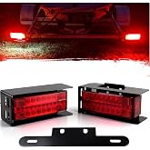 Submersible Rectangle Led Trailer Tail Lights w/Steel Mounting Boxes IP68 | Stop Turn Tail License Brake Running Lamps License Plate Bracket Guard Cover for Under 80" Trailer Boat Truck 12V