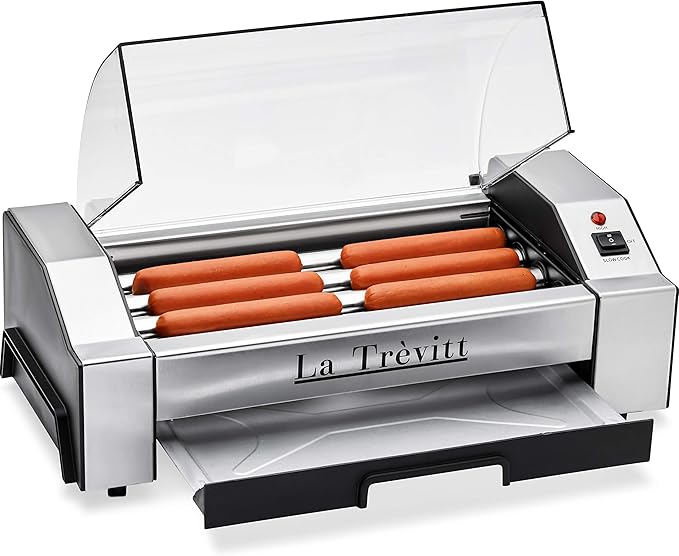 La Trevitt Hot Dog Roller Sausage Grill Cooker Machine 6 Hot Dog Capacity Commercial and