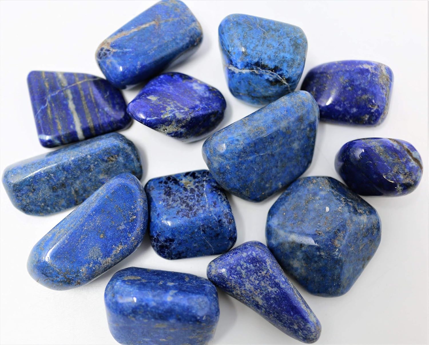 Marcopolo Gems 1/2lb Bulk Natural Lapis Lazuli Hand Polished Tumbled Stones 1.0” to 1.5” inch XXL Large AA Grade Stones: Kitchen & Dining