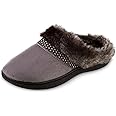 isotoner Women's Microsuede Mallory Hoodback Slipper, with Memory Foam and Indoor/Outdoor Sole