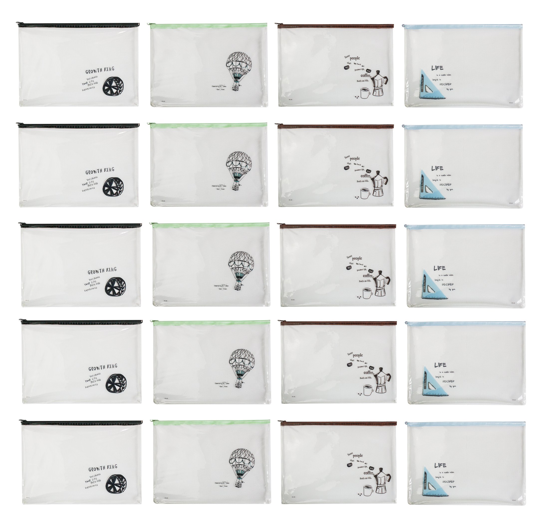 Emartbuy Plastic Transparent A4 Documents Multipurpose File Folder Pouch - Objects Pack of 20