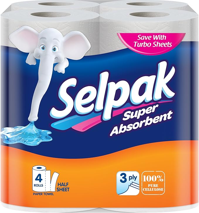 Selpak Kitchen Towel Paper 3Ply (4 Rolls/Pack) Amazon.in Health