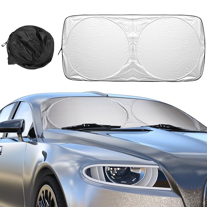 Auto Sonnenschutz, Mture Auto Frontscheibe Sommer Sonnenschutz UV-Schutz Frontscheibe Gegen Hitze im Auto Windschutzscheibe f