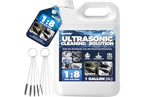 Qucship Makes 9 Gallons Concentrated Ultrasonic Cleaner Solution - Safe for All Metals Ultrasonic Carburetor Cleaner, Ultrasonic Cleaning Solution for Engine Parts, Removes Dirt & Grease (1 Gallon)