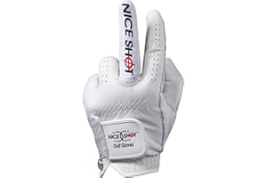 Nice Shot The Bird Men's Golf Glove in Premium White Cabretta Leather
