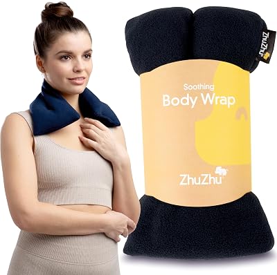 Zhu-Zhu Unscented Body Wrap Wheat Bags Microwavable Navy Fleece Heat Pad