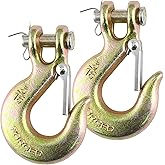 Robbor 5/16 Chain Hook with Safety Latch Heavy Duty Clevis Slip Hook Grade 70 Forged Steel 14,000 Lbs Capacity Safety Latch Hook Working with Towing and Chain