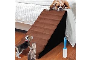 MALOROY Foam Dog Stairs for High Beds Small Dogs, LitaiL 25inch High Extra Wide Pet Stairs & Steps for High Beds, Non-Slip Dog Ramps for Small Dogs, for Older Dogs/Cats Injured