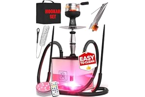 M. ROSENFELD Yado Square Hookah - Acrylic Hookah with Big Silicone Bowl for Smoking Coal Tongs Amazing for Shisha Smoking