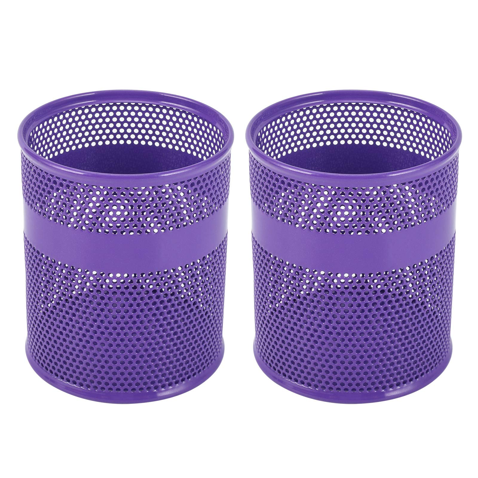 EasyPAG Mesh Desk Tidy Pen Pot Pencil Holder Makeup Brushes Storage Stationery Organiser,Pack of 2,Purple