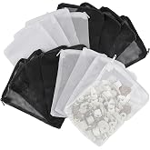 16 PCS Aquarium Filter Media Bags for Activated Carbon and Ceramic Rings | Extra Fine Mesh, 7.8 x 5.9 Inch Nylon Filter Bags for Fish Tanks, Sump, Canister and Pond Filtration